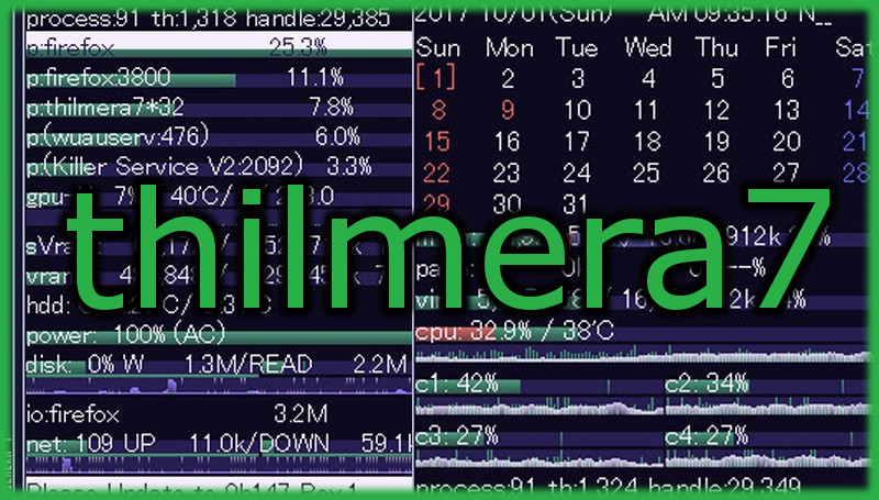 複数のシステム情報を数値、グラフで表示してくれる「Thilmera7」