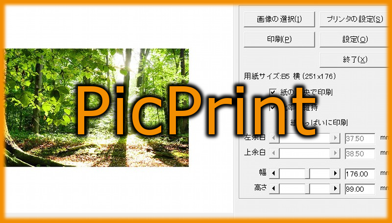 好きなサイズや場所を指定して印刷することが出来る「PicPrint」